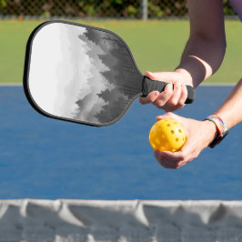 Schwarz-Weiß-Wald Landschaft Minimalistisch Pickleball Schläger