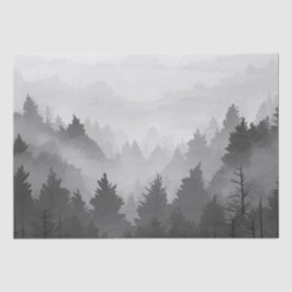 Schwarz-Weiß-Wald Landschaft Minimalistisch Seidenpapier