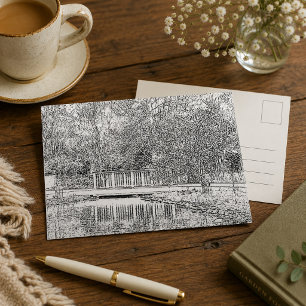 Schwarz-Weiß-Wald Postkarte
