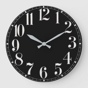 Schwarz-Weiß-Wand-Uhr Große Wanduhr