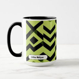 Schwarz Weiß Wasabi Geometrische Scharfe Kunst Tasse