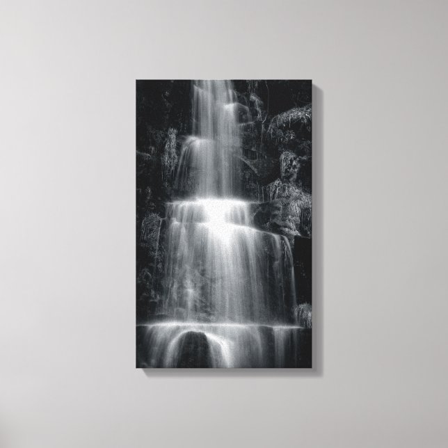 Schwarz-Weiß-Wasserfall-Canvas drucken Leinwanddruck (Vorderseite)