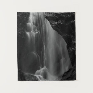Schwarz-Weiß-Wasserfall lange Exposition Wandteppich