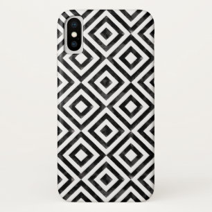 Schwarz-Weiß-Wasserfarbe Diamantmuster Case-Mate iPhone Hülle