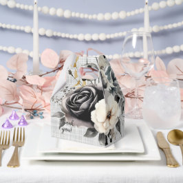 Schwarz-Weiß-Wasserfarben Florals Geschenkschachtel