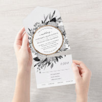 Schwarz-Weiß-Wasserfarben-Hochzeit