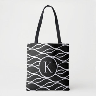 Schwarz-Weiß-Wave mit benutzerdefiniertem Monogram