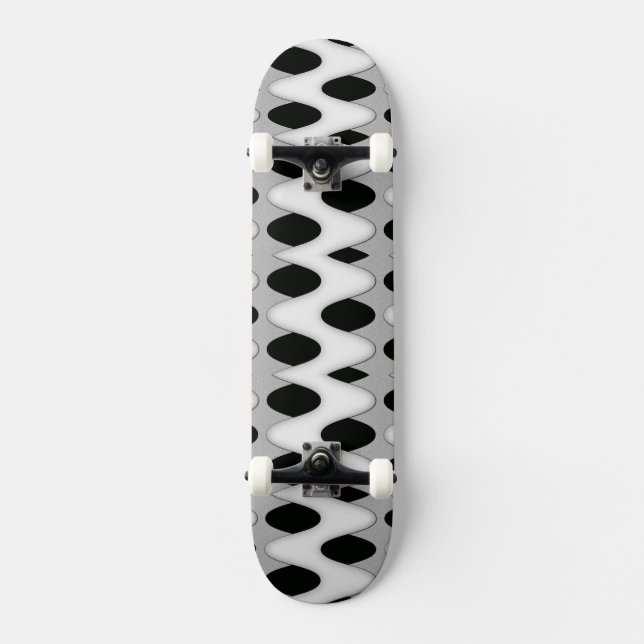 Schwarz-Weiß-Wave Skateboard (Vorderseite)