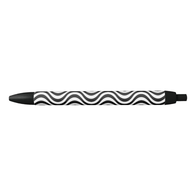 Schwarz-Weiß-Waves Kugelschreiber (Vorderseite)