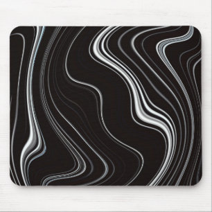 Schwarz-Weiß-Wavy-Abstraktion Mousepad