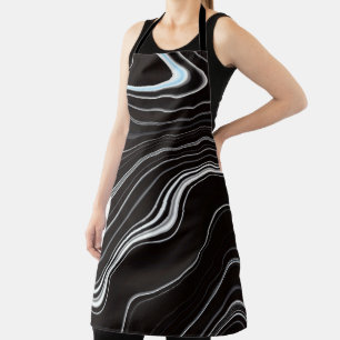 Schwarz-Weiß-Wavy-Abstraktion Schürze
