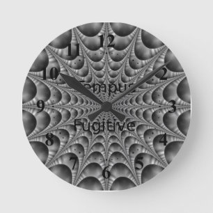 Schwarz-Weiß-Web Runde Wanduhr