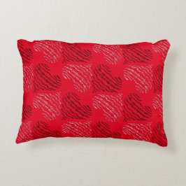 Schwarz-Weiß-Wechselherz-Linien Dekokissen