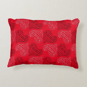 Schwarz-Weiß-Wechselherz-Linien Dekokissen