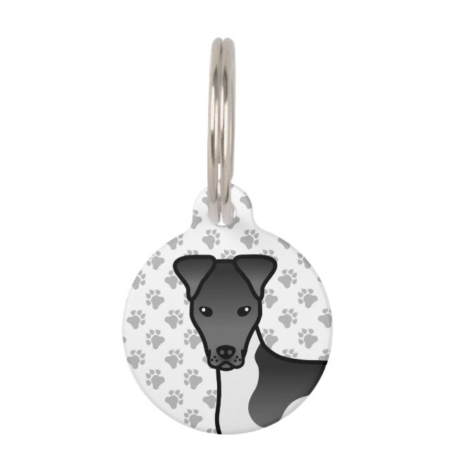 Schwarz-Weiß-Weichfuchs Terrier Dog Haustiermarke (Vorderseite)