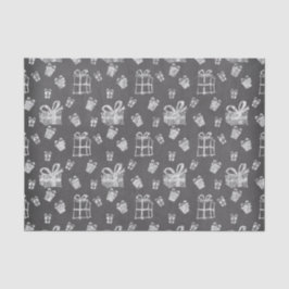 Schwarz-Weiß Weihnachten Gegenwart Chalkboard Look Seidenpapier