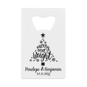 Schwarz-Weiß Weihnachten Hochzeit Vielen Dank Geldbeutel Flaschenöffner
