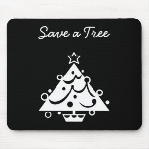 Schwarz-Weiß-Weihnachten Rettete den Baum Mousepad