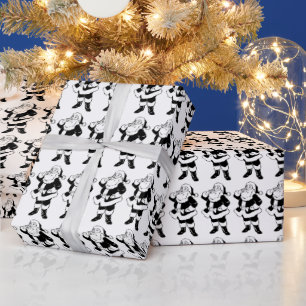 Schwarz-Weiß Weihnachts-Wrapping Paper Geschenkpapier