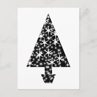 Schwarz-Weiß Weihnachtsbaum Design. Feiertagspostkarte