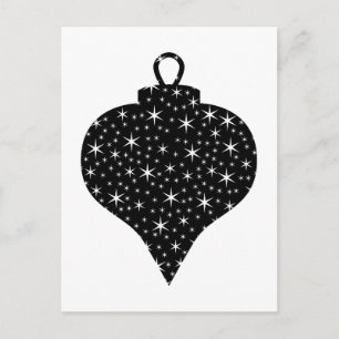 Schwarz-Weiß Weihnachtsbaumdesign. Feiertagspostkarte