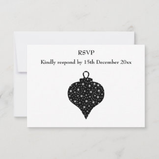 Schwarz-Weiß Weihnachtsbaumdesign. RSVP Karte