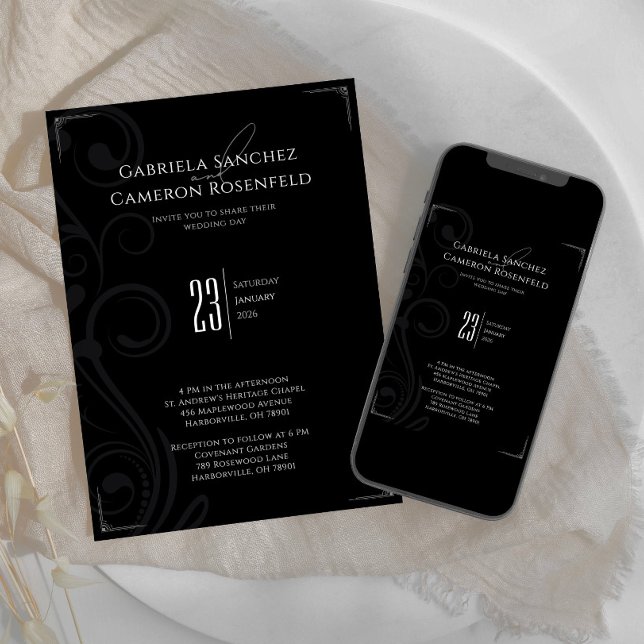 Schwarz-Weiß-Weihnachtsfeier 2.0 Einladung (Von Creator hochgeladen)