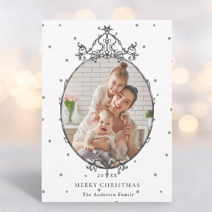 Schwarz-Weiß-Weihnachtsfoto Classic Feiertagskarte