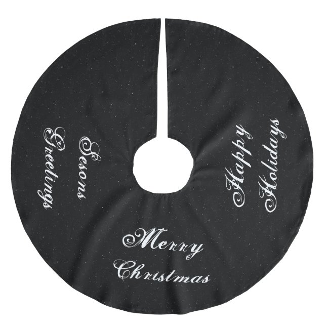 Schwarz-Weiß-Weihnachtsrock Polyester Weihnachtsbaumdecke (Vorderseite)