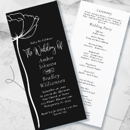 Schwarz-Weiß-Weiß-Fett Moderne einfache Hochzeit Programm