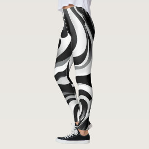 Schwarz-Weiß-Weiß-Op-Art, Leggings