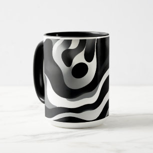 Schwarz-Weiß-Weiß-Op-Art, Tasse