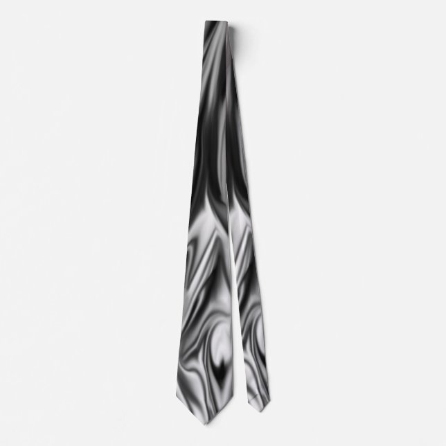 Schwarz-Weiß-Weiß-Weiß-Seide Necktie Krawatte (Vorderseite)
