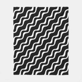 Schwarz-Weiß-Wellenbrecher-Muster Fleecedecke