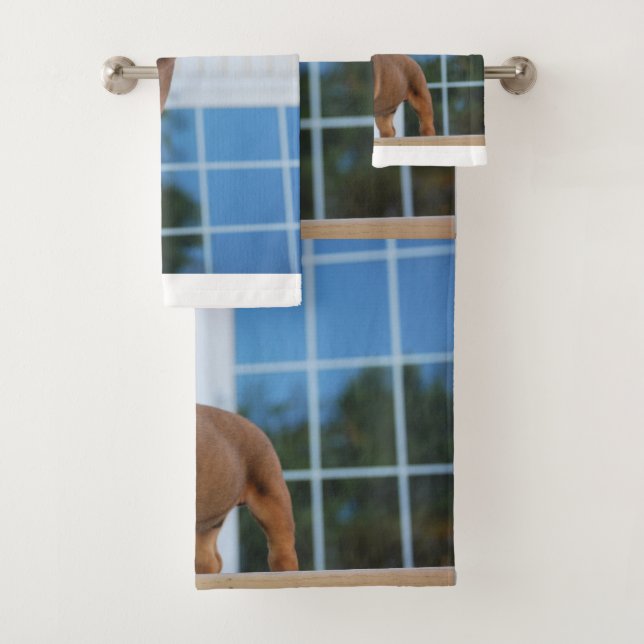 Schwarz-Weiß-Welpe Badhandtuch Set (Insitu)