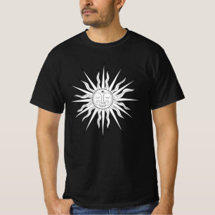 Schwarz & Weiß Whimsical Sonne Mond & Sterne T-Shirt