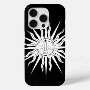 Schwarz-Weiß-whimsical-Sonne-zelluläre Astrologie Case-Mate iPhone Hülle