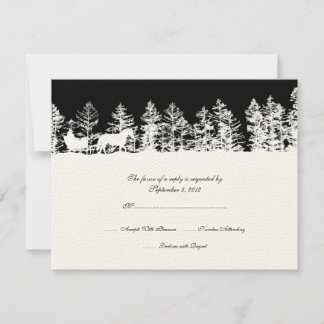 Schwarz-Weiß-Winter-Hochzeit-UAWG RSVP Karte