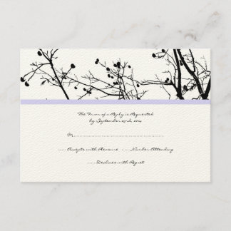Schwarz-Weiß-Winterbaum Hochzeit RSVP Karte