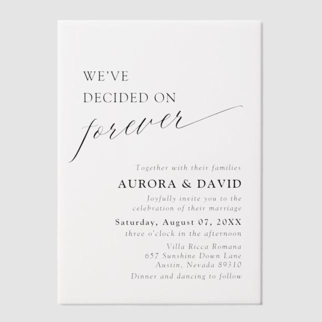 Schwarz & Weiß Wir haben uns für ewige Hochzeit en (Vorderseite)