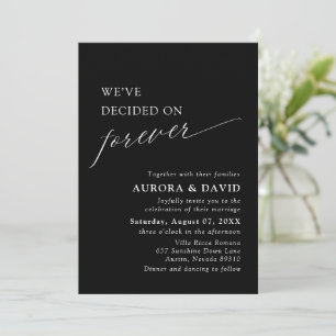 Schwarz & Weiß Wir haben uns für ewige Hochzeit en Einladung