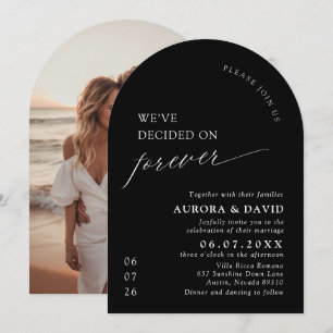 Schwarz & Weiß Wir haben uns für ewige Hochzeit en Einladung