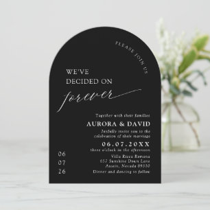Schwarz & Weiß Wir haben uns für ewige Hochzeit en Einladung