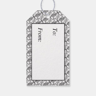 Schwarz-Weiß-Wirbel-Gift-Tags Geschenkanhänger