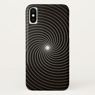 Schwarz-Weiß-Wirbel mit braunem Verlauf Case-Mate iPhone Hülle