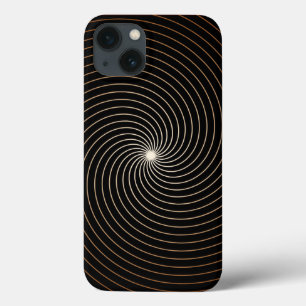 Schwarz-Weiß-Wirbel mit braunem Verlauf Case-Mate iPhone Hülle