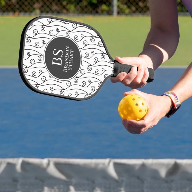 Schwarz-Weiß-Wirbel Pickleball Schläger (InSitu)