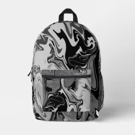 Schwarz-Weiß-Wirbelkunst Bedruckter Rucksack