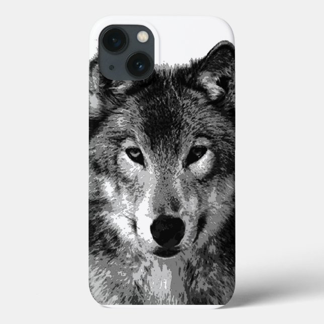 Schwarz & Weiß Wolf Augen Case-Mate iPhone Hülle (Rückseite)