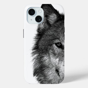 Schwarz-Weiß-Wolf-Augustift Case-Mate iPhone Hülle